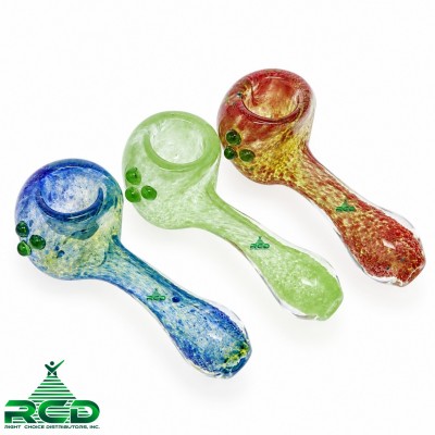 GLASS PIPE SHERLOCK SHAPED FRITTED MIX COLOR GP2769 1CT